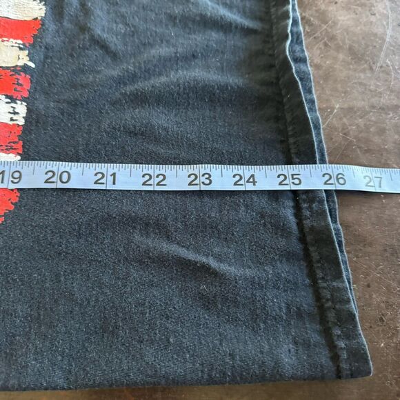 Fruit of the Loom DARE T Shirt Medium Black Vintage American Flag Graphic 90s - Picture 7 of 7